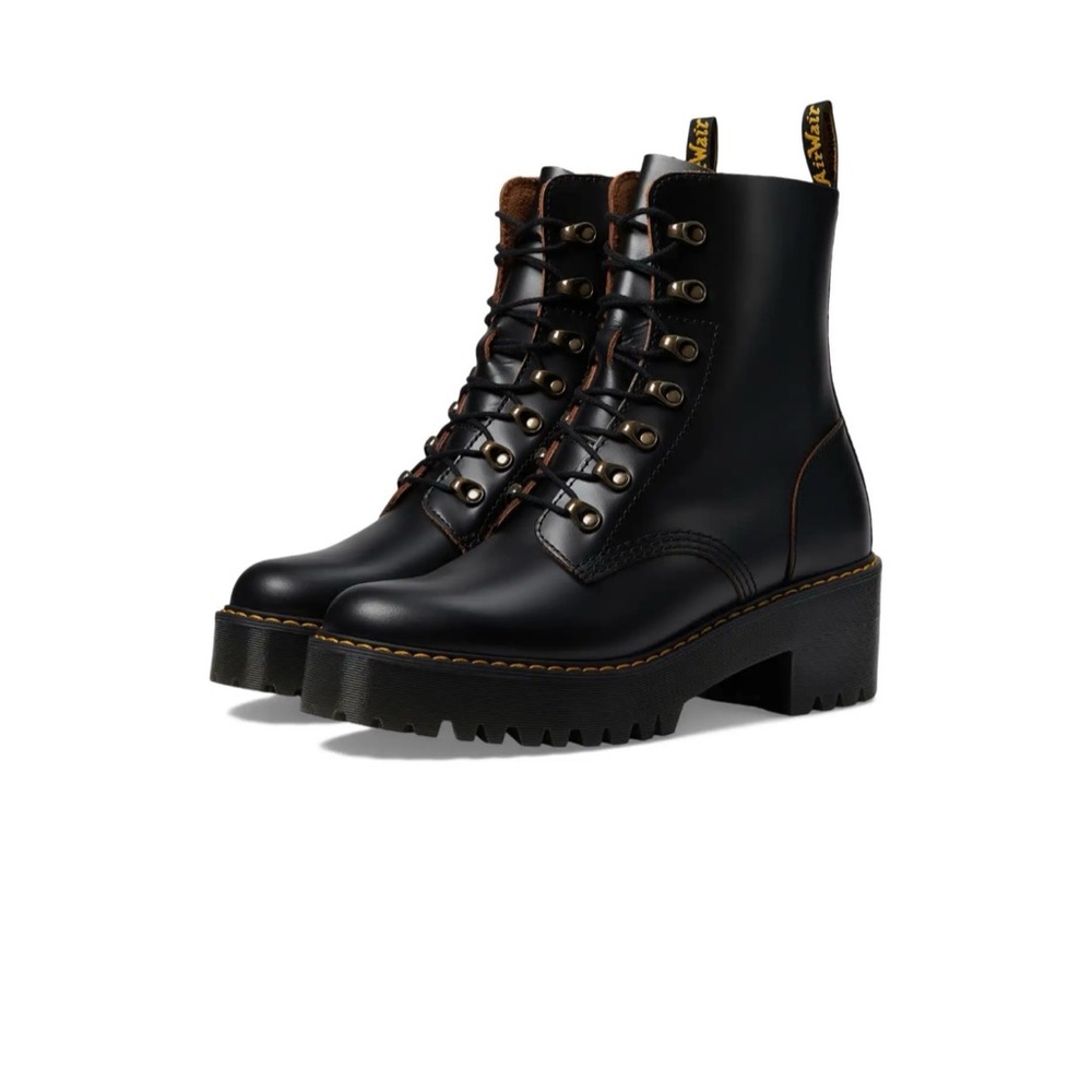 Dr. Martens Black Leona 7 Hook Boot